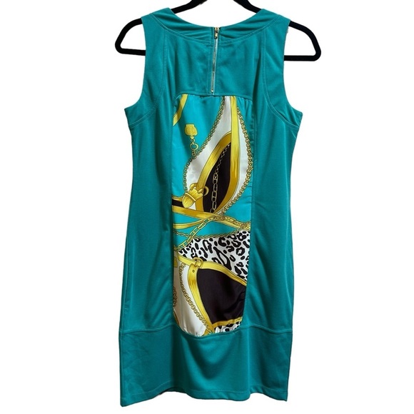 Forla Paris Teal Bodycon Rope & Chains Women's Size Medium - Picture 5 of 8